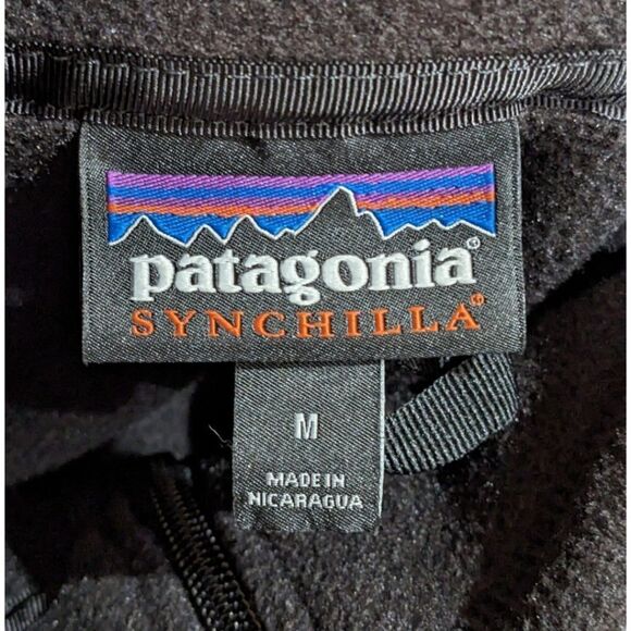 Patagonia Synchilla Fleece Men's Black Marsupial Pullover Size M Style 23000 - Picture 9 of 11